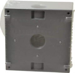 Cooper Crouse-Hinds - 2 Gang, (5) 3/4" Knockouts, Aluminum Rectangle Outlet Box - 4-9/16" Overall Height x 4-5/8" Overall Width x 2-1/16" Overall Depth, Weather Resistant - Apex Tool & Supply
