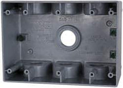 Cooper Crouse-Hinds - 3 Gang, (7) 3/4" Knockouts, Aluminum Rectangle Outlet Box - 2-5/8" Overall Depth, Weather Resistant - Apex Tool & Supply