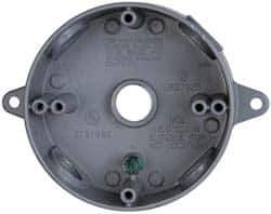 Cooper Crouse-Hinds - 1 Gang, (4) 1/2" Knockouts, Aluminum Round Outlet Box - 4-1/8" Overall Height x 4" Overall Width x 1-5/8" Overall Depth, Weather Resistant - Apex Tool & Supply
