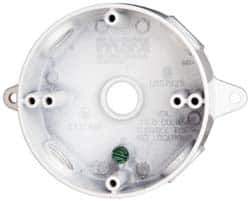 Cooper Crouse-Hinds - 1 Gang, (4) 1/2" Knockouts, Aluminum Round Outlet Box - 4-1/8" Overall Height x 4" Overall Width x 1-1/2" Overall Depth, Weather Resistant - Apex Tool & Supply