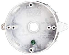 Cooper Crouse-Hinds - 1 Gang, (4) 1/2" Knockouts, Aluminum Round Outlet Box - 4-1/8" Overall Height x 4" Overall Width x 1-1/2" Overall Depth, Weather Resistant - Apex Tool & Supply
