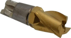 Seco - MM08 E03 Grade F30M Carbide End Milling Tip Insert - TiAlN/TiN Finish, 3 Flutes, 0.315" Cutting Diam, 0.394" Depth of Cut, 0.512" Extension - Apex Tool & Supply