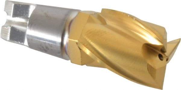 Seco - MM12 E04 Grade F30M Carbide End Milling Tip Insert - TiAlN/TiN Finish, 3 Flutes, 1/2" Cutting Diam, 0.61" Depth of Cut, 0.783" Extension - Apex Tool & Supply
