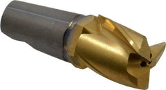 Seco - MM16 M06 Grade F40M Carbide End Milling Tip Insert - TiAlN/TiN Finish, 3 Flutes, 5/8" Cutting Diam, 0.758" Depth of Cut, 0.965" Extension, 0.031" Cnr Rad - Apex Tool & Supply