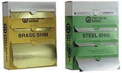 Precision Brand - 4 Piece, 50 Inch Long x 6 Inch Wide x 0.001 to 0.005 Inch Thick, Assortment Roll Shim Stock - Brass, 0.001 to 0.005 Inch Thick - Apex Tool & Supply