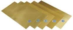 Precision Brand - 15 Piece, 0.001 to 0.031 Inch Thickness, Brass Shim Stock Sheet Assortment - 12 Inch Long x 6 Inch Wide - Apex Tool & Supply