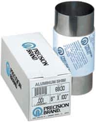 Precision Brand - 100 Inch Long x 6 Inch Wide x 0.001 Inch Thick, Roll Shim Stock - Aluminum - Apex Tool & Supply