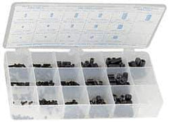 Precision Brand - 375 Piece, M3x0.50 to M8x1.25, Alloy Steel Set Screw Assortment - Hex Head, Hex Drive, 3 to 16mm Long - Apex Tool & Supply