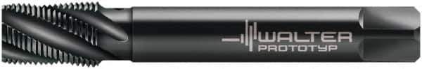 Walter-Prototyp - 3/4-14 NPT, 30° Helix, 5 Flutes, Modified Bottoming Chamfer, Oxide Finish, Cobalt, Spiral Flute Pipe Tap - Right Hand Flute, 29/32" Shank Diam, 1.024" Thread Length, 11/16" Square Size, Series A25563 - Apex Tool & Supply