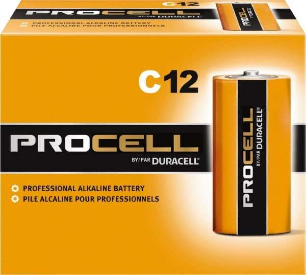 Duracell - Size C, Alkaline, Standard Battery - 1.5 Volts, Button Tab Terminal - Apex Tool & Supply