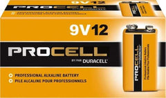 Duracell - Size 9V, Alkaline, 72 Pack, Standard Battery - 9 Volts, Snap Terminal - Apex Tool & Supply