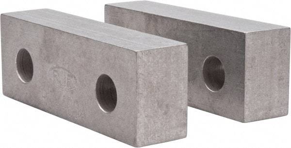 Gibraltar - 4-1/8" Wide x 1-1/2" High x 1" Thick, Flat/No Step Vise Jaw - Soft, Aluminum, Fixed Jaw, Compatible with 4" Vises - Apex Tool & Supply