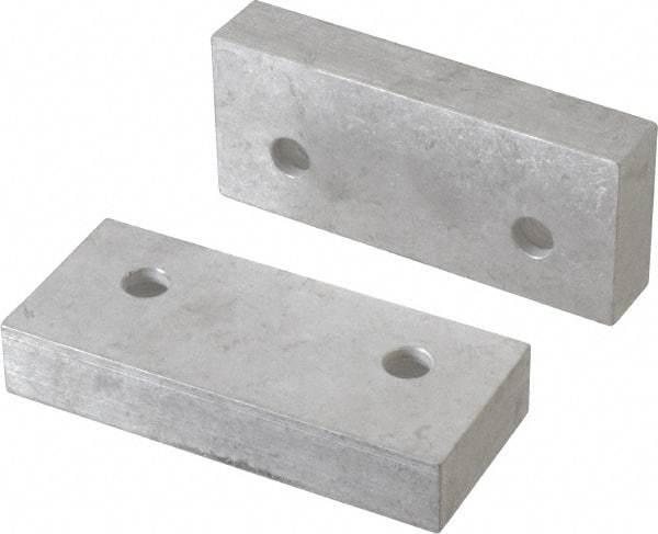 Gibraltar - 4-1/8" Wide x 1-3/4" High x 3/4" Thick, Flat/No Step Vise Jaw - Soft, Aluminum, Fixed Jaw, Compatible with 4" Vises - Apex Tool & Supply