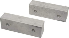 Gibraltar - 6-1/8" Wide x 2" High x 1-1/2" Thick, Flat/No Step Vise Jaw - Soft, Aluminum, Fixed Jaw, Compatible with 6" Vises - Apex Tool & Supply