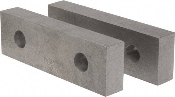 Gibraltar - 8-1/8" Wide x 2-1/2" High x 1-1/4" Thick, Flat/No Step Vise Jaw - Soft, Aluminum, Fixed Jaw, Compatible with 8" Vises - Apex Tool & Supply
