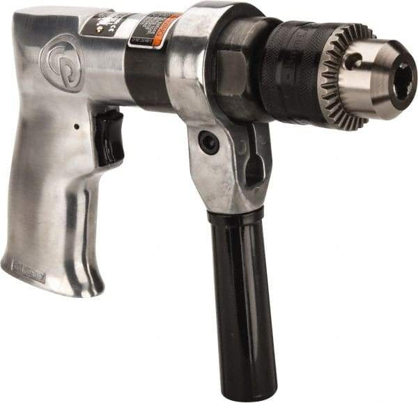 Chicago Pneumatic - 1/2" Keyed Chuck - Pistol Grip Handle, 500 RPM, 1.42 LPS, 3 CFM, 0.5 hp, 90 psi - Apex Tool & Supply