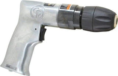Chicago Pneumatic - 3/8" Keyless Chuck - Pistol Grip Handle, 2,400 RPM, 1.42 LPS, 3 CFM, 0.5 hp, 90 psi - Apex Tool & Supply