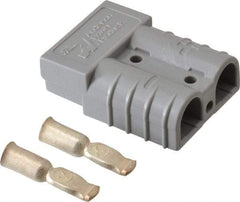 Made in USA - 6 AWG, 600 V, 50 A, Battery Connector - Gray - Apex Tool & Supply