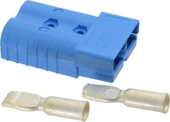 Made in USA - 2/0 AWG, 600 V, 350 A, Battery Connector - Blue - Apex Tool & Supply