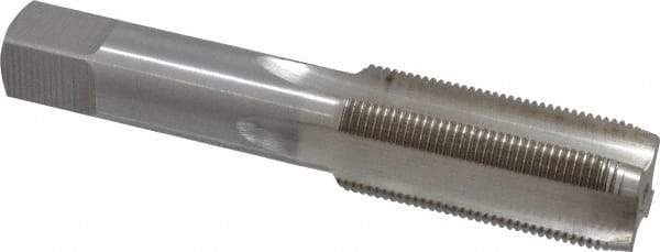 Interstate - M24x1.50 Metric Fine 4 Flute Bright Finish High Speed Steel Straight Flute Standard Hand Tap - Plug, Right Hand Thread, 4-29/32" OAL, 2-7/32" Thread Length, D7 Limit, Oversize - Apex Tool & Supply