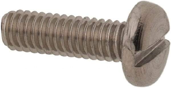Value Collection - M2.5x0.45 Metric Coarse, 8mm Length Under Head Slotted Drive Machine Screw - Pan Head, Grade 18-8 & A2 Stainless Steel, Uncoated, Without Washer - Apex Tool & Supply