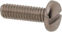 Value Collection - M2.5x0.45 Metric Coarse, 8mm Length Under Head Slotted Drive Machine Screw - Pan Head, Grade 18-8 & A2 Stainless Steel, Uncoated, Without Washer - Apex Tool & Supply