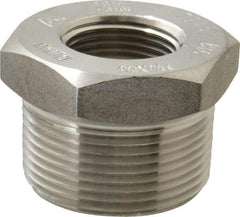 Merit Brass - 1-1/4 x 3/4" Grade 316/316L Stainless Steel Pipe Hex Bushing - MNPT x FNPT End Connections, 3,000 psi - Apex Tool & Supply
