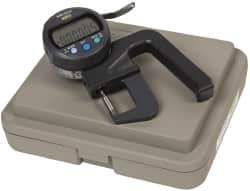 Mitutoyo - 0mm to 12mm Measurement, 0.001mm Resolution Electronic Thickness Gage - Accurate up to 0.0002", 3.5 N Measuring Force - Apex Tool & Supply