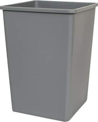 Rubbermaid - 35 Gal Gray Square Trash Can - Polyethylene, 27-5/8" High x 19-1/2" Long x 19-1/2" Wide - Apex Tool & Supply