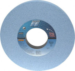 Norton - 10" Diam x 3" Hole x 1" Thick, J Hardness, 46 Grit Surface Grinding Wheel - Ceramic, Type 1, Coarse Grade, 2,485 Max RPM, Vitrified Bond, No Recess - Apex Tool & Supply