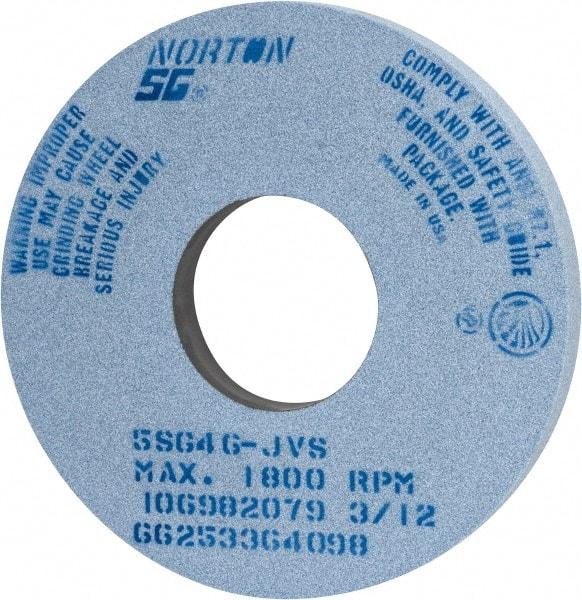 Norton - 14" Diam x 5" Hole x 1-1/2" Thick, J Hardness, 46 Grit Surface Grinding Wheel - Ceramic, Type 1, Coarse Grade, 1,800 Max RPM, Vitrified Bond, No Recess - Apex Tool & Supply