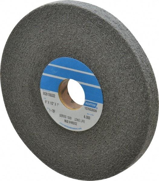 Norton - 6" Diam, 1/2" Face Width, 1" Center Hole, Fine Grade, Silicon Carbide Deburring Wheel - Convolute, Hard Density 7 Grade, 4,500 RPM - Apex Tool & Supply
