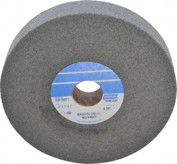 Norton - 6" Diam, 1" Face Width, 1" Center Hole, Medium Grade, Silicon Carbide Deburring Wheel - Convolute, Hard Density 9 Grade, 4,500 RPM - Apex Tool & Supply