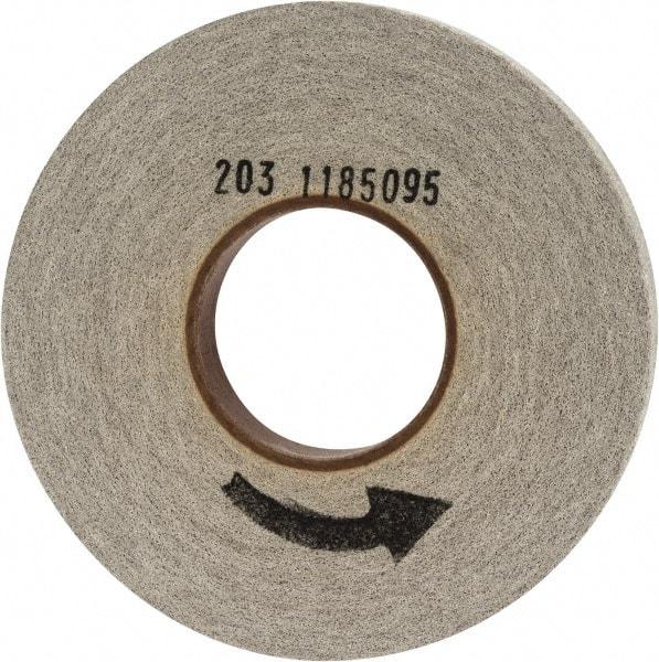 Norton - 8" Diam, 1" Face Width, 3" Center Hole, Fine Grade, Aluminum Oxide Deburring Wheel - Convolute, Hard Density 8 Grade, 3,650 RPM - Apex Tool & Supply