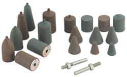 Cratex - 20 Piece Rubber Cone Test Abrasive Point Set - Includes 18 Cones & 2 Cone Mandrels - Apex Tool & Supply