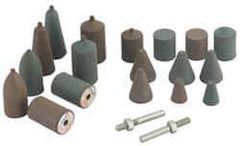 Cratex - 20 Piece Rubber Cone Test Abrasive Point Set - Includes 18 Cones & 2 Cone Mandrels - Apex Tool & Supply