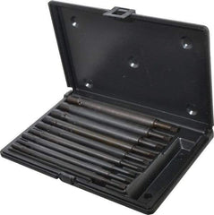 Walton - #0 to 1/2" Tap Extension Set - Alloy Steel, 8" Overall Length, 5/8" Max Outside Diam, 0.219, 0.318, 0.323, 0.367, 0.381, (4) 0.255" Extension Shank Diam, 9 Piece Set - Apex Tool & Supply