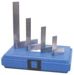 Fowler - 4 Piece, 1-1/2, 2-1/2, 3, 4 Inch Base Length, 2, 3, 4, 6 Inch Blade Length, Square Set - Accuracy Up to 0.0008 Inches, Steel - Apex Tool & Supply