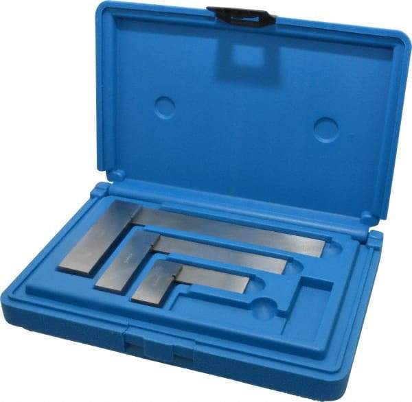 Fowler - 3 Piece, 1-1/2, 3, 4 Inch Base Length, 2, 4, 6 Inch Blade Length, Square Set - Accuracy Up to 0.0008 Inches, Steel - Apex Tool & Supply