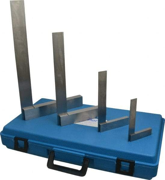 Fowler - 4 Piece, 3, 4, 6, 8 Inch Base Length, 4, 6, 9, 12 Inch Blade Length, Square Set - Steel - Apex Tool & Supply