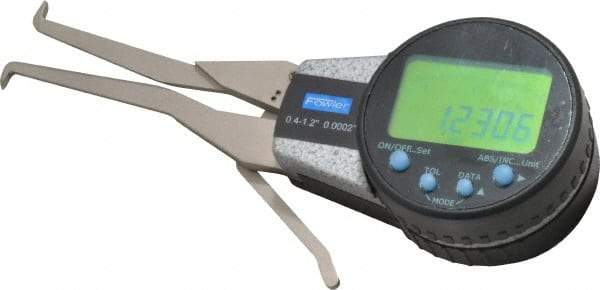 Fowler - 0.4 to 1.2 Inch, Inside Electronic Caliper Gage - 0.0005 Inch Resolution, 0.0008 Inch Accuracy, 357 Battery - Apex Tool & Supply