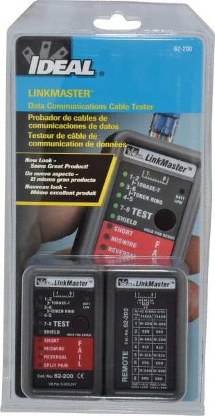 Ideal - STP & UTP Cable Tester - 10BaseT, T568A & T568B Connectors - Apex Tool & Supply