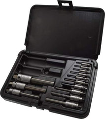 Walton - #4 to 3/4" Tap Extractor Set - 3, 4 Flutes, 13 Pieces - Apex Tool & Supply