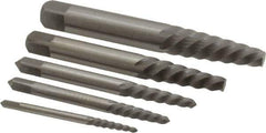 Interstate - 5 Piece Spiral Flute Screw Extractor Set - Screw Range 3/16 to 3/4" - Apex Tool & Supply