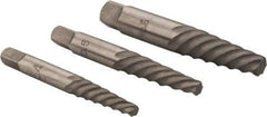Interstate - 3 Piece Spiral Flute Screw Extractor Set - Screw Range 7/16 to 1" - Apex Tool & Supply
