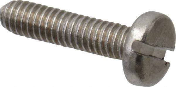 Value Collection - M2.5x0.45 Metric Coarse, 10mm Length Under Head Slotted Drive Machine Screw - Pan Head, Grade 18-8 & A2 Stainless Steel, Uncoated, Without Washer - Apex Tool & Supply