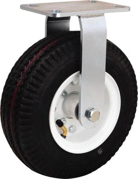 Hamilton - 10" Diam, Rubber Rigid Caster - 480 Lb Capacity, Top Plate Mount, 4-1/2" x 6-1/2" Plate, Straight Roller Bearing - Apex Tool & Supply