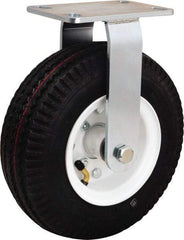 Hamilton - 10" Diam, Rubber Rigid Caster - 480 Lb Capacity, Top Plate Mount, 4-1/2" x 6-1/2" Plate, Precision Ball Bearing - Apex Tool & Supply