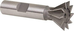Whitney Tool Co. - 1" Diam x 7/16" Width of Cut, 60° Included Angle, Cobalt Dovetail Cutter - 1/2" Shank Diam, 2-1/2" Overall Length, Weldon Flat, Uncoated - Apex Tool & Supply