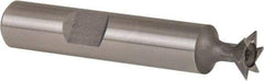 Whitney Tool Co. - 3/8" Diam x 1/8" Width of Cut, 45° Included Angle, High Speed Steel Dovetail Cutter - 3/8" Shank Diam, 1-15/16" Shank Length, 2-1/8" Overall Length, Weldon Flat, Uncoated - Apex Tool & Supply